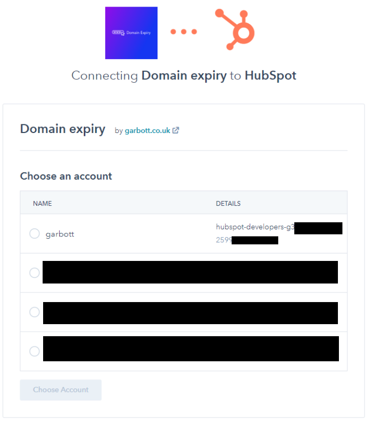 HubSpot  install screen 1